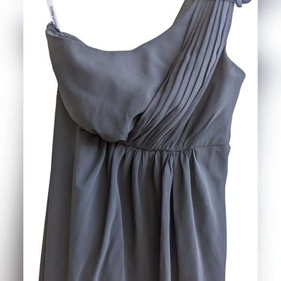 David's Bridal Black One Shoulder Mini Dress - Picture 4 of 8